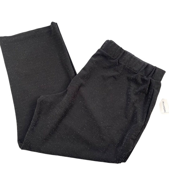 Liz Claiborne Pants Womens 2X Black Metallic Shimmer Cocktail Party Crepe - Picture 1 of 16